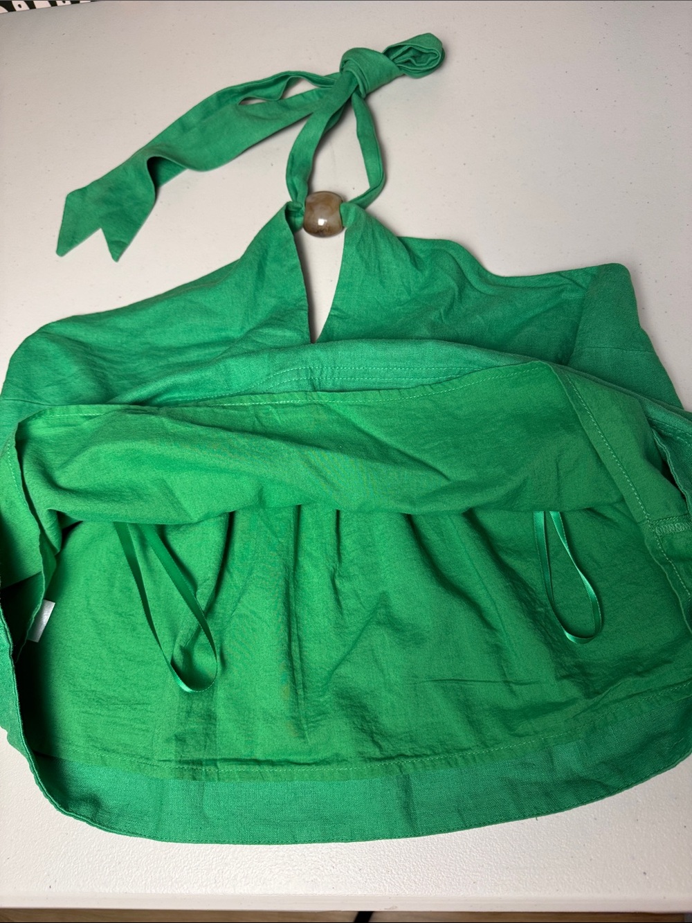 Ann Taylor Bright Green Halter Tie Neck Top | Size M - Picture 11 of 11